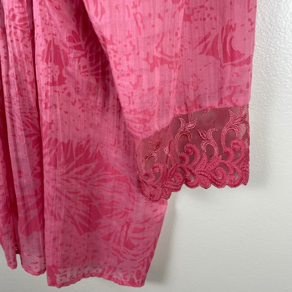 Coldwater Creek Women's 2X Tunic Top Pink Abstract Mesh Embroidery Lace - Picture 4 of 8